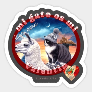 Mi Gato Es Mi Valentin Tuxedo Life 06T Sticker